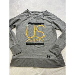 Under Armour US Army Gray Sweatshirt Woman's XL Semi Fitted